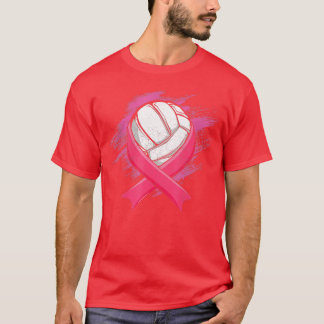 Breast Cancer Pink Ribbon Volleyball Awareness Cos T-Shirt