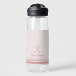 Breast Cancer, Pink Ribbon Water Bottle Tumbler<br><div class="desc">Water Bottle, Tumbler in pink muted colors with painted, pink ribbon and an area for customizing with a name or company. Survivor or advocacy gift for yourself, friend or someone you care about or for Cancer Walks. Designed by a Breast Cancer Survivor, Jenn Grey with JG Anchor Designs. 10% of...</div>