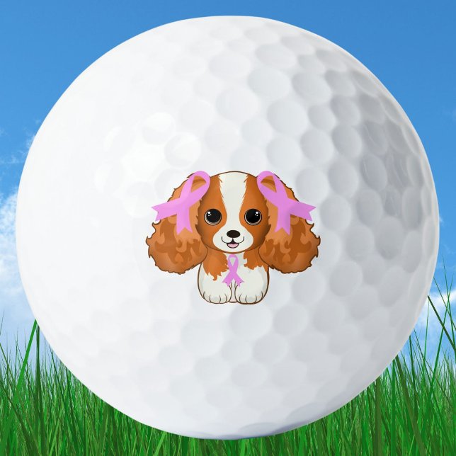 Breast Cancer Pink Ribbons Cavalier King Charles  Golf Balls (Creator Uploaded)