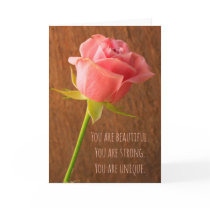 Breast Cancer Pink Rose  Card