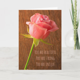 Breast Cancer Pink Rose Card