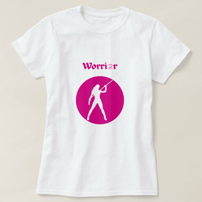 Breast Cancer Pink Warrior Woman T-Shirt (Design Front)