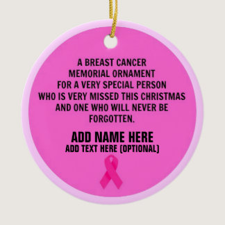 Breast Cancer Poem Memorial Ceramic Ornament