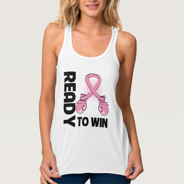 Breast Cancer Ready To Win Tank Top (Front)