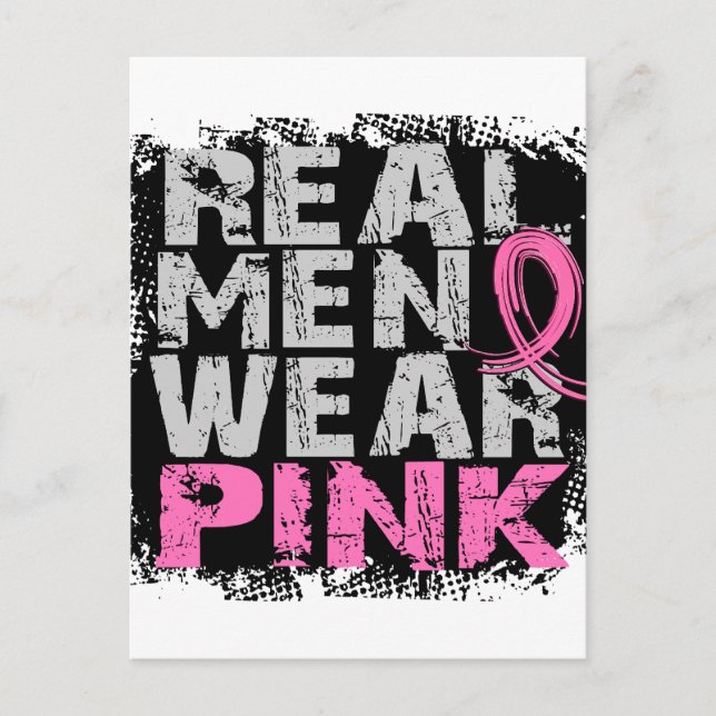 Breast Cancer Real Men Wear Pink Postcard (Front)