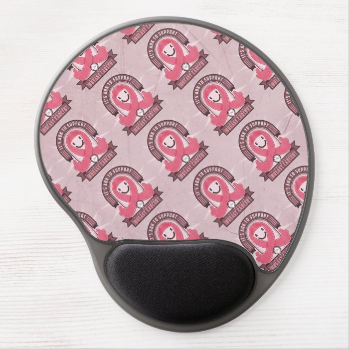 Breast Cancer   Retro Charity Ribbon   Mousepad Gel Mousepads