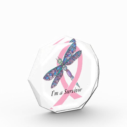 Breast Cancer Ribbon Acrylic Award
