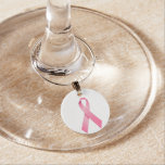 Breast Cancer Ribbon Charm Wine Charms at Zazzle