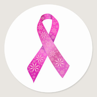 Breast Cancer Ribbon Classic Round Sticker