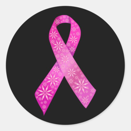 Breast Cancer Ribbon Classic Round Sticker