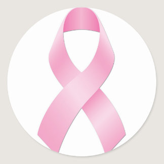 Breast Cancer Ribbon Classic Round Sticker