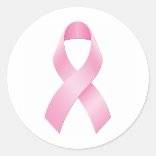 Breast Cancer Ribbon Classic Round Sticker