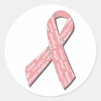 Breast Cancer Ribbon Classic Round Sticker