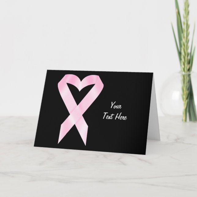 Breast Cancer Ribbon (customizable) Card (Front)