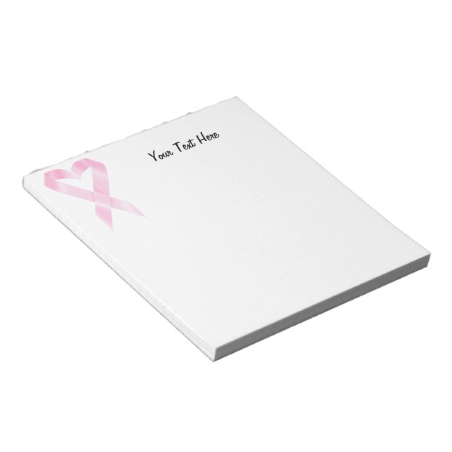 Breast Cancer Ribbon (customizable) Notepad (Angled)