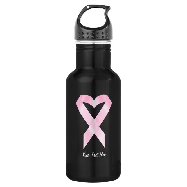 Breast Cancer Ribbon (customizable) Water Bottle (Front)