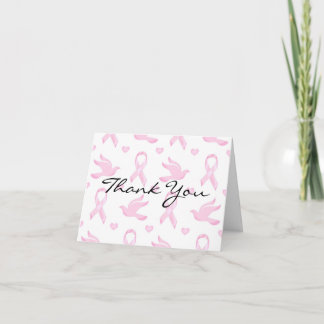 Breast Cancer Ribbon Dove Heart Thank You Card