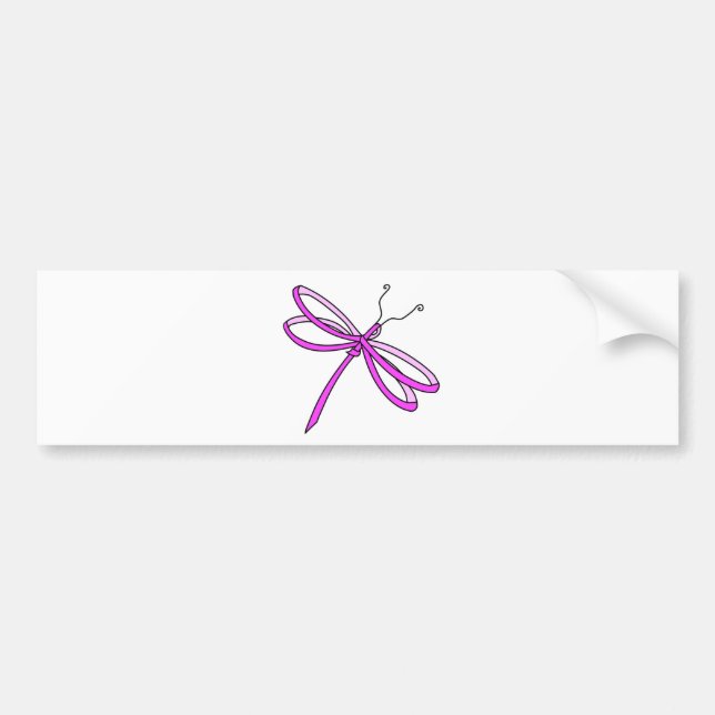 Breast Cancer Ribbon Dragonfly 1 Bumper Sticker (Front)