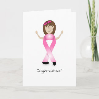 Breast Cancer Ribbon Girl - Last Radiation Card