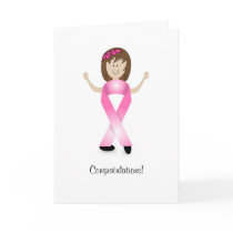 Breast Cancer Ribbon Girl - Last Round of Chemo Card