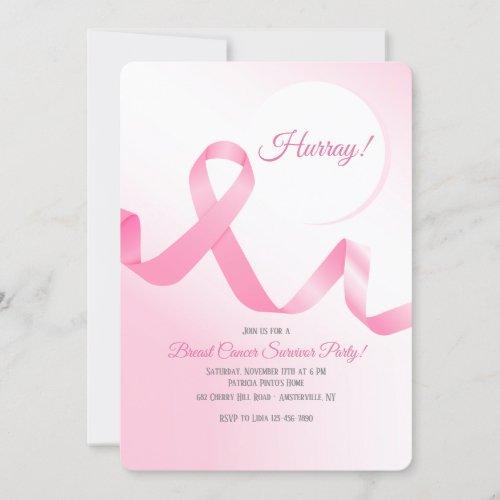 Breast Cancer Ribbon Invitation
