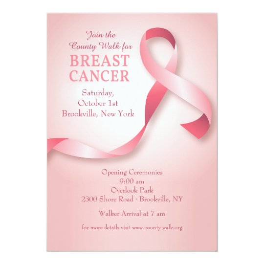 Breast Cancer Ribbon Invitation