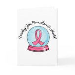 Breast Cancer Ribbon Merry Christmas Snowglobe Holiday Card