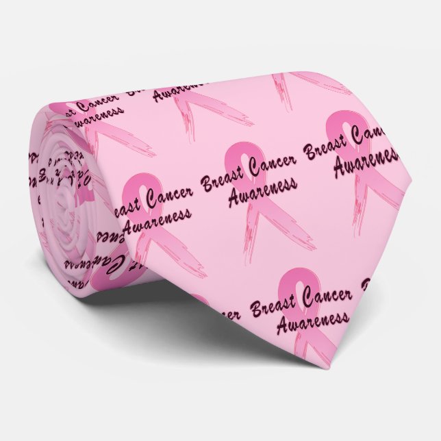 Breast Cancer Ribbon of Hope Neck Tie (Rolled)