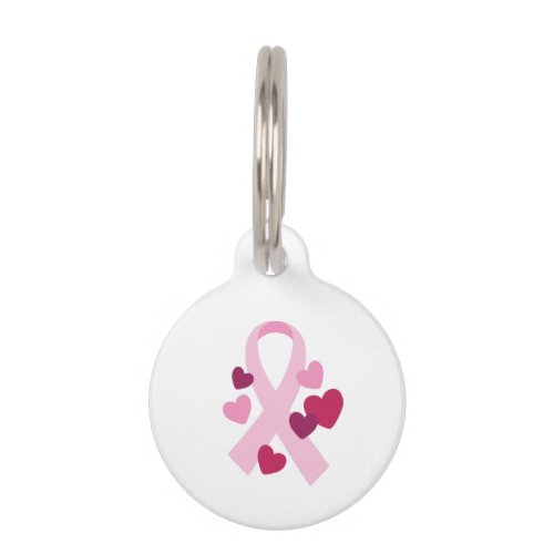 Breast Cancer Ribbon Pet ID Tag