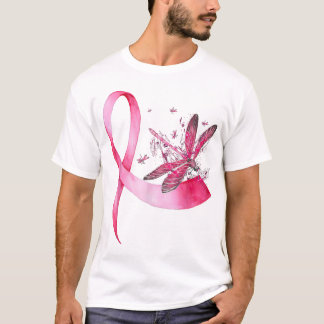 Breast Cancer Ribbon Pink Dragonfly T-Shirt