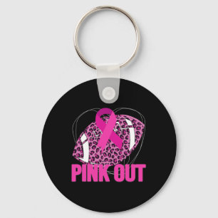 Breast Cancer Ribbon Pink Out Footll Pink Ribbon L Keychain
