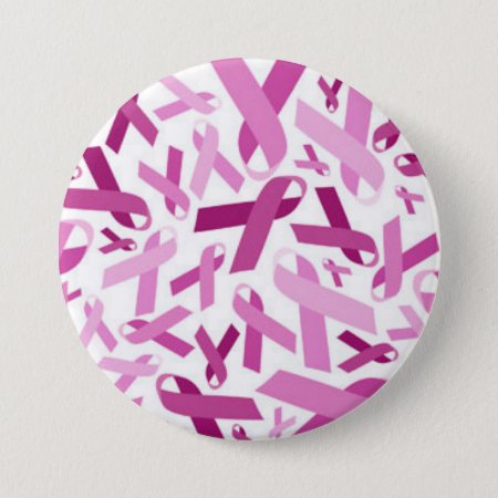 Breast Cancer Ribbon Plain Button