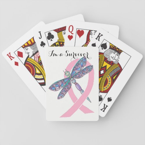 Breast Cancer Ribbon Poker Cards