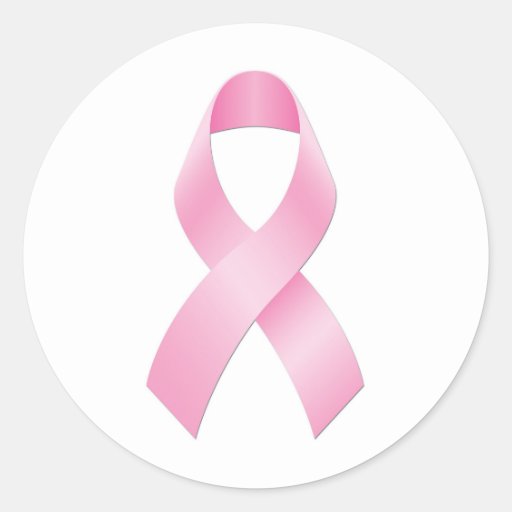 Breast Cancer Ribbon Round Stickers | Zazzle