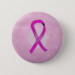Breast Cancer Ribbon Sparkles Button at Zazzle