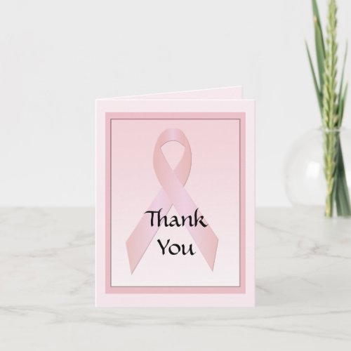 Breast Cancer Ribbon Thank You Note Card