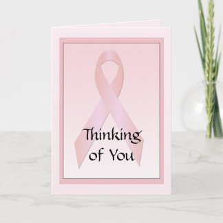 Breast Cancer Ribbon Thinking of You Greeting Card