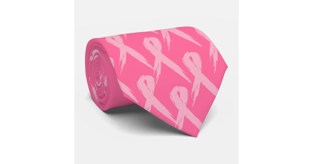 Breast cancer ribbon tie | Zazzle