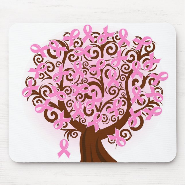 Breast Cancer Ribbon Tree Mouse Pad (Front)