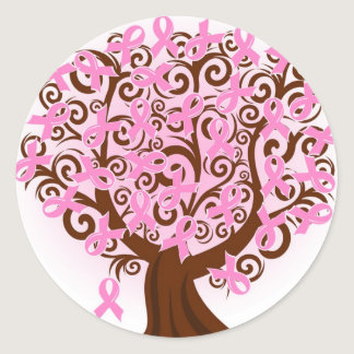 Breast Cancer Ribbon tree sticker