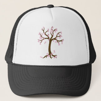 Breast Cancer Ribbon Tree Trucker Hat