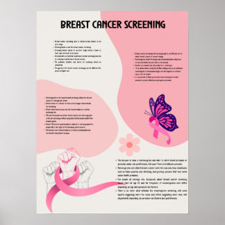 Breast cancer screening medical poster