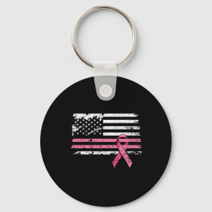 Breast Cancer Shirt American Flag Breast Cancer Aw Keychain