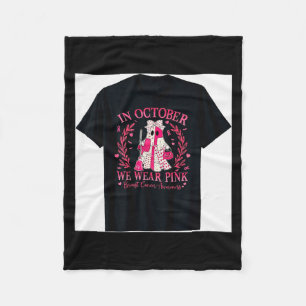 Breast Cancer Shirt For Women In October We Wear N Fleece Blanket