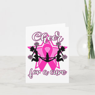 Breast Cancer Shirt Pink Ribbon Cheerleader Card