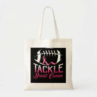 Breast Cancer Shirts For Women Tackle Cancer Footb Tote Bag