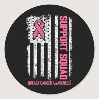 Breast Cancer Shirts Support Squad Breast Cancer A Classic Round Sticker