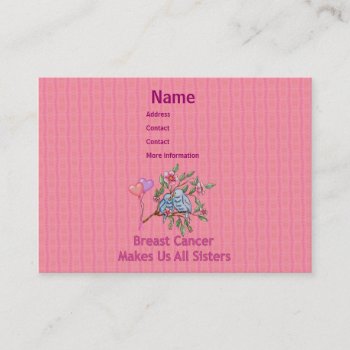 Breast Cancer Sisters Business Card by orsobear at Zazzle