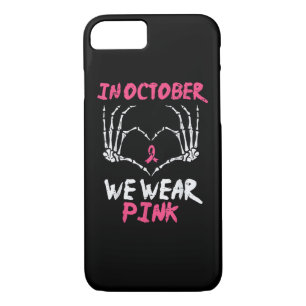 Breast Cancer Skeleton Hand Heart We Wear Women iPhone 8/7 Case