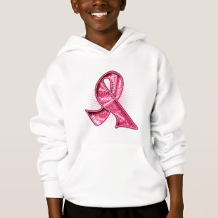 Breast Cancer Slogan Watermark Ribbon Hoodie
